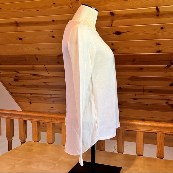 Ann Taylor Women's Classic Cream Moreno Wool Long Sleeve High Low Top Size XS - Picture 3 of 5